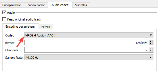 codec audio mp4 fără audio după conversia video vlc