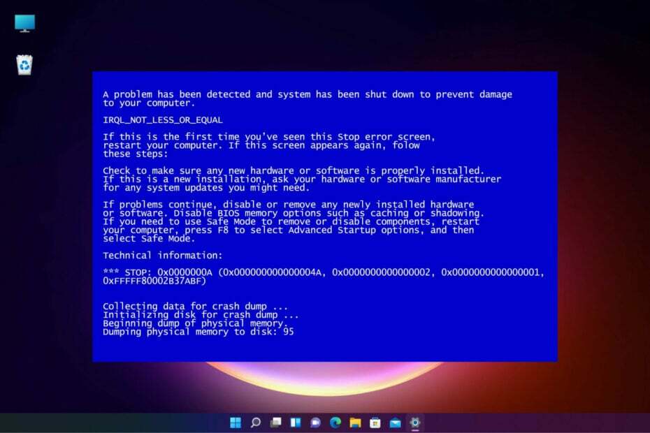 Исправить ошибку IRQL_NOT_LESS_OR_EQUAL в Windows 11