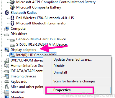 Properties Tampilan Driver Gagal Memulai Windows 10