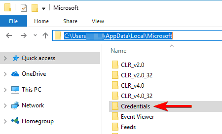 kredencialų aplankas „Windows 10“ negali prisijungti naudodamas „Microsoft“ paskyrą, kažkas nepavyko