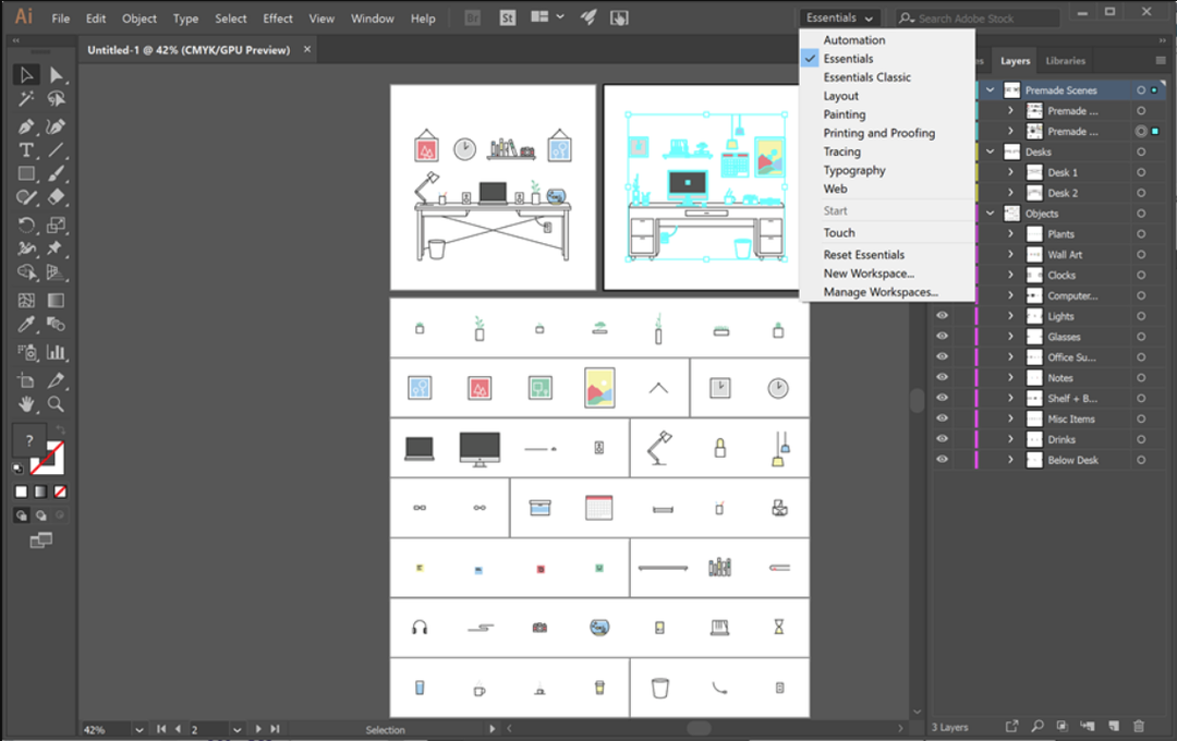 Софтуер за чаши Adobe illustrator