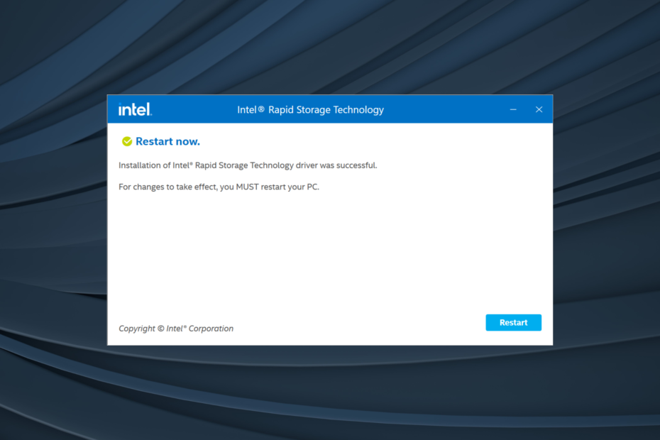 download en installeer het Intel Rapid Storage Technology-stuurprogramma