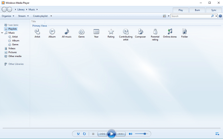 Windows Media Player Windows 10