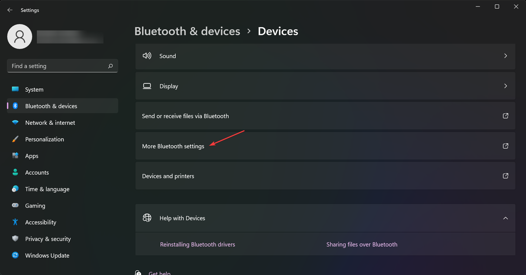 הגדרות Bluetooth נוספות