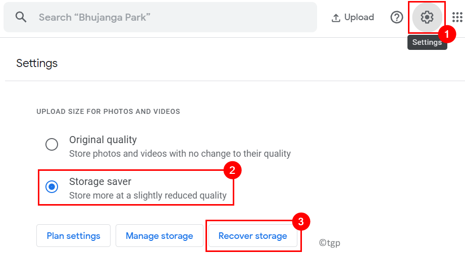 Risparmio di spazio di archiviazione minimo di Google Foto