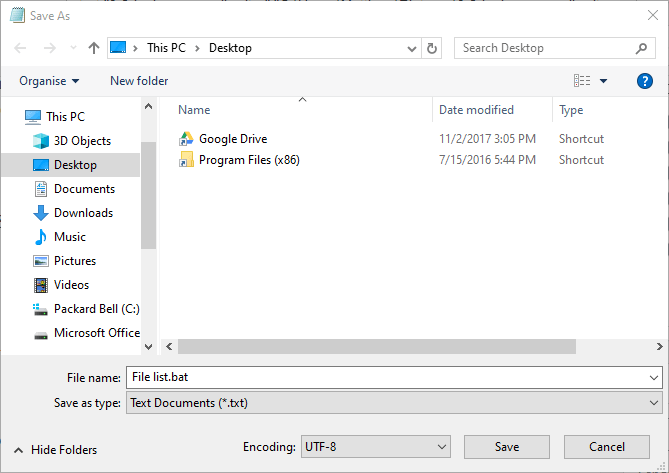 Salvesta nimega aken Kuidas avada mitu faili korraga Windows 10-s