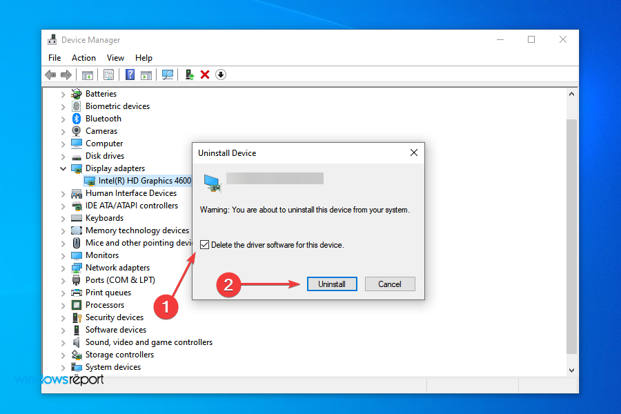 Ištrinkite šio įrenginio tvarkyklės programinę įrangą, kad ištaisytumėte įstrigusį „Windows 11“ atsisiuntimą