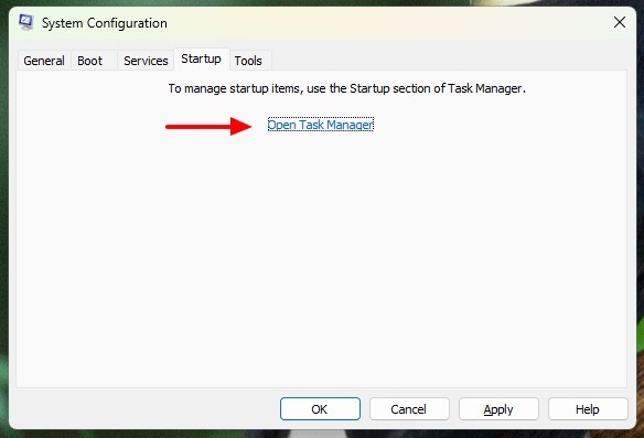 Öffnen Sie den Task-Manager über die Registerkarte „Start“.