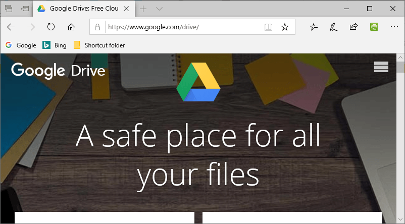 Google Drive-sidan Google Drive Error 500