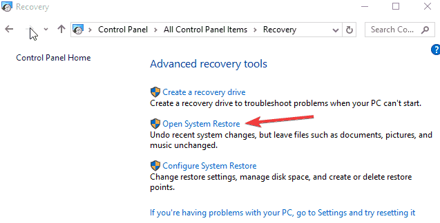 open-system-restore