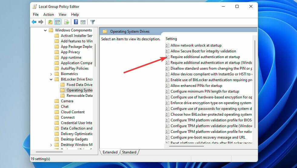 Erfordern Sie eine zusätzliche Authentifizierung beim Start der Richtlinie Vanguard Windows 11-Fehler