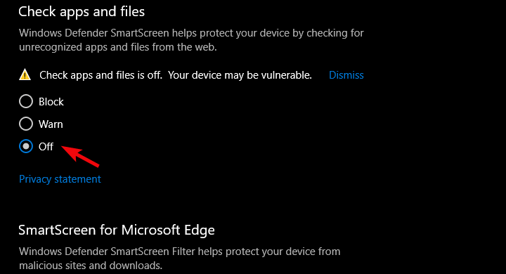Windowsi kaitsja nutiekraan takistas tundmatut rakendust käivitamast