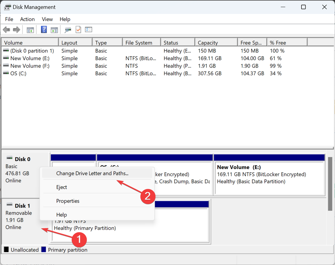 módosítsa a meghajtó betűjelét a duplikált meghajtók eltávolításához a Windows 11 rendszerben