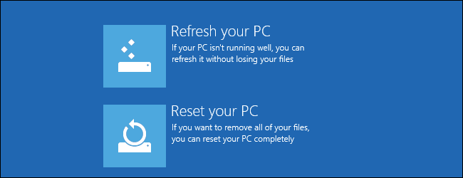 опресняване на Windows 8