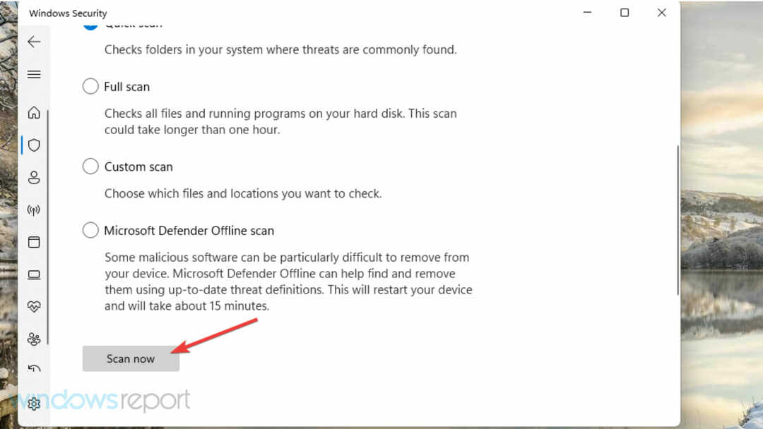 Кнопка «Сканувати зараз» Windows Error Reporting Event ID 1001