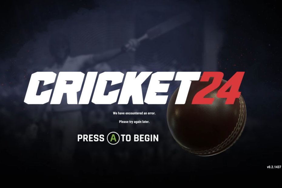 oplossing: we zijn een fout tegengekomen in cricket 24
