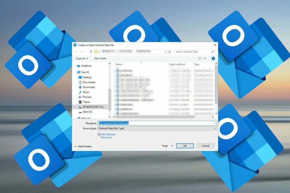 Как да създадете PST файл в Outlook