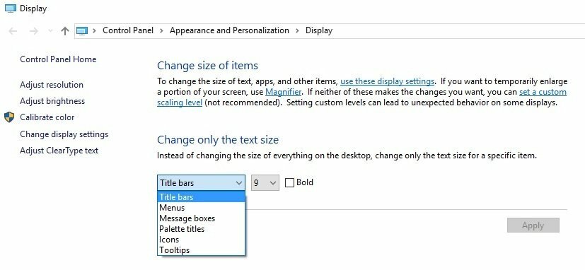 L'aggiornamento dell'anniversario di Windows 10 cambia la dimensione del carattere nei menu e nelle app