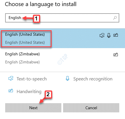 Elija un idioma para instalar Tipo Nombre de idioma Seleccionar idioma Siguiente