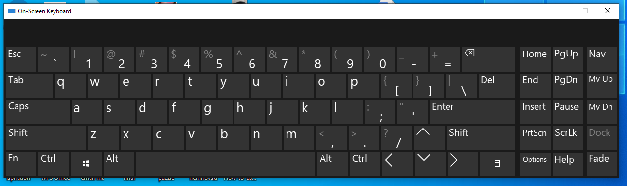 kasutage ekraanil kuvatavat klaviatuuri