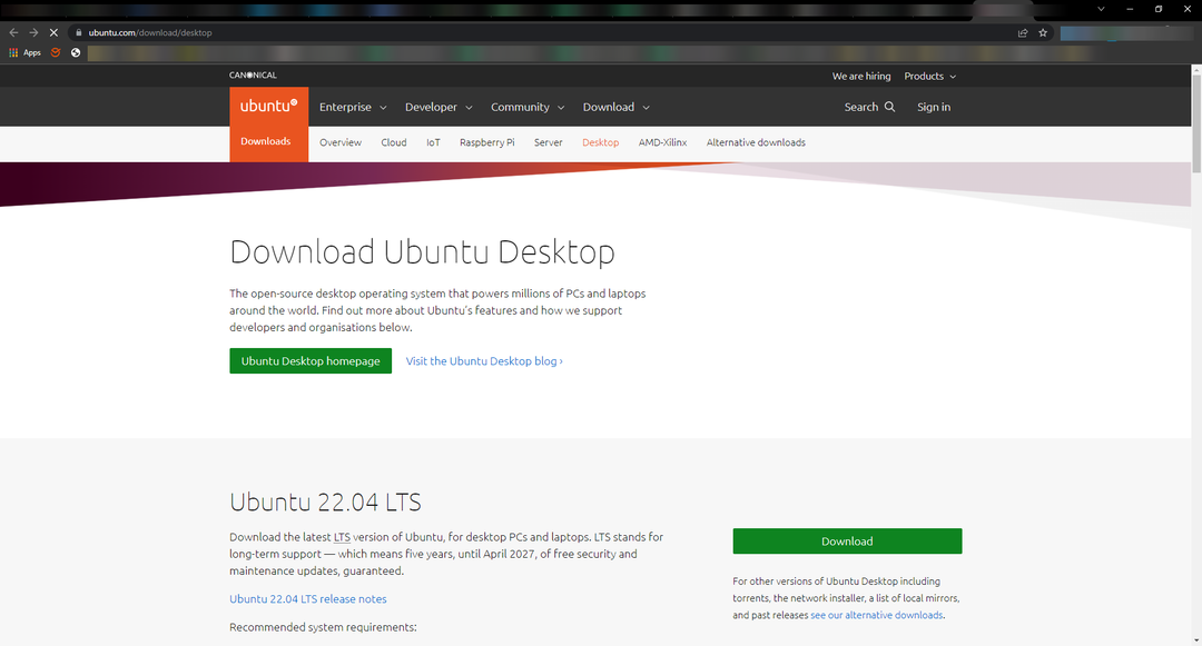 изтегляне на Ubuntu 