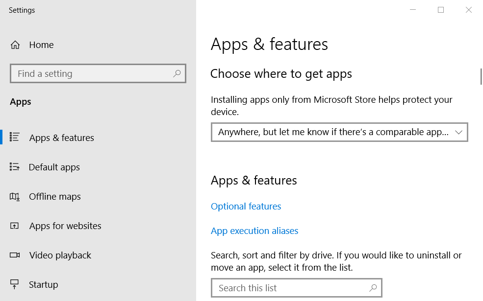 앱 및 기능 탭 Adobe Air가 필요한가요?