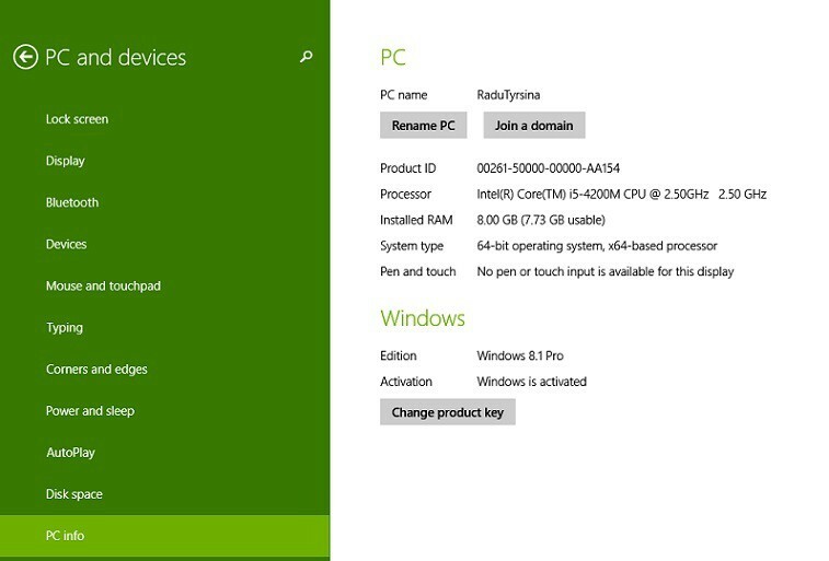 Windows 10, 8.1에서 PC 정보를 보는 방법