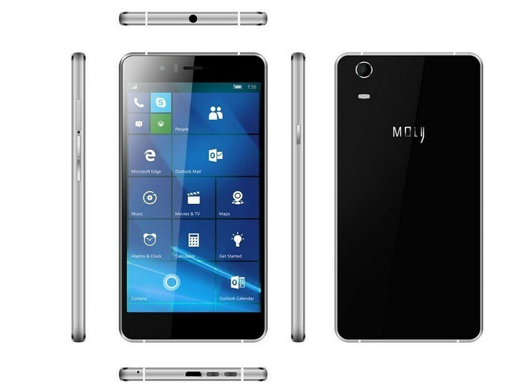 Moly W5 est un nouveau smartphone Windows 10 abordable avec de belles spécifications