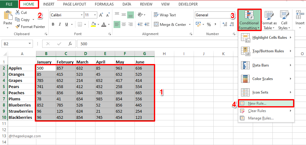 MS Excel で交互の行または列に色を付ける方法