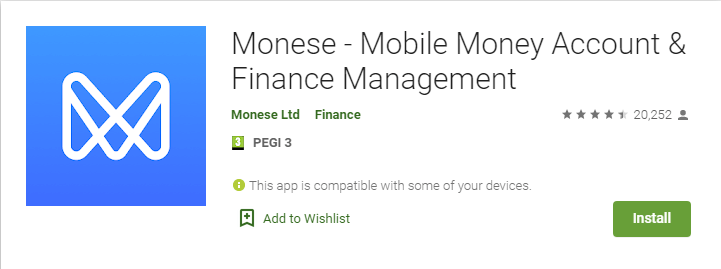 Monese funktioniert nicht mobile App