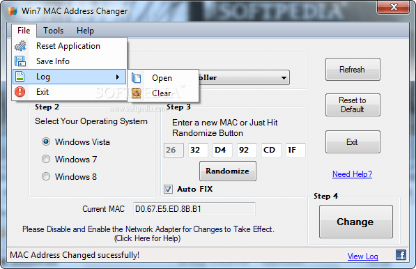 Win7-MAC-Address Changer