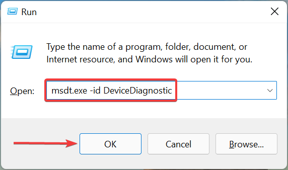 Outil de dépannage du matériel et des périphériques pour réparer Windows 11 ne répondant pas aux clics