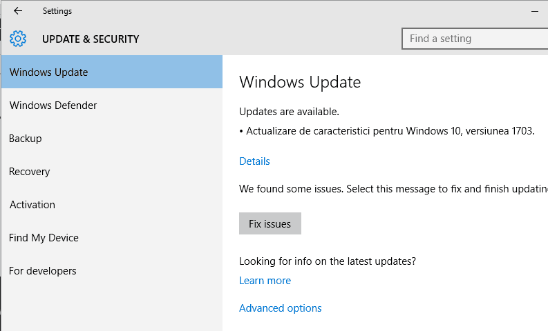 تطبيق تحديثات windows 10