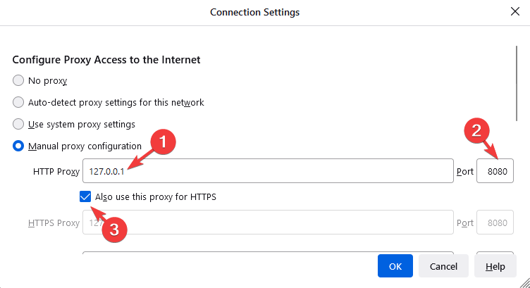 HTTP Proxy, bağlantı noktası