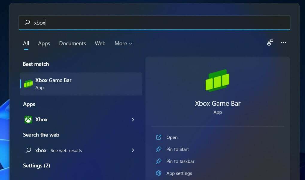 xbox-game-bar-search odstranitev xbox game bar windows 11
