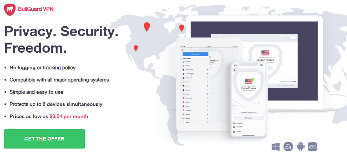 BullGuard VPN - одна з найкращих програм VPN