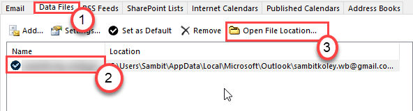 Ouvrir les fichiers de données d'emplacement de fichier Min