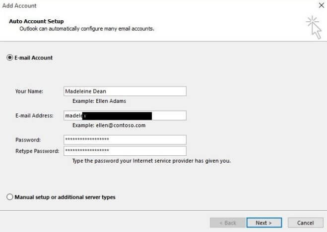 настройки на акаунта поща промяна офлайн местоположение на файл с данни на Outlook (.ost) 