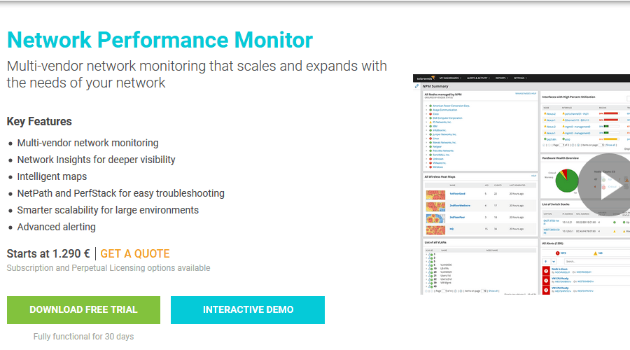 Solarwinds Network Performance Monitor tools voor cloudbewaking