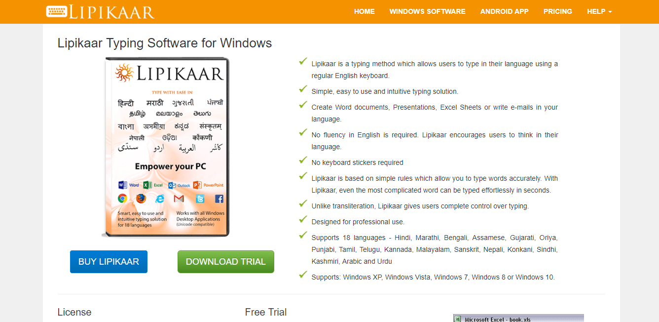 Software de digitação LipiKaar bangla para windows