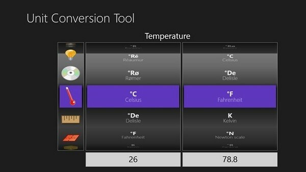 le migliori app scolastiche per la conversione delle unità di Windows 8
