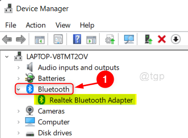 „Bluetooth“ įrenginių tvarkyklė „Win11“.