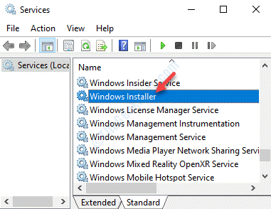 Ime storitve Namestitveni program Windows