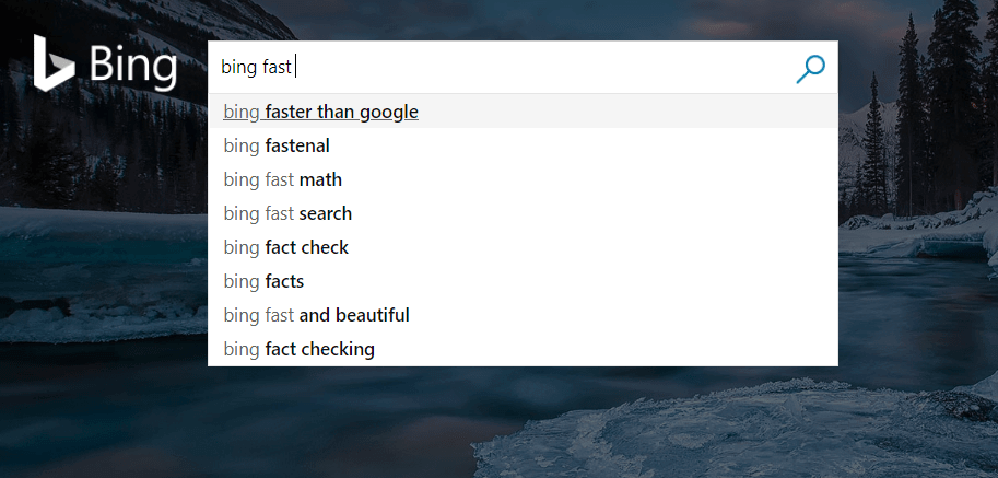 bing fast search