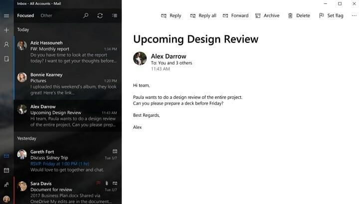 Ето една интересна концепция за дизайн на NEON Mail App за Redstone 3