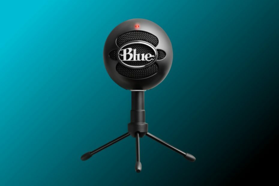 Problemi s mikrofonom plave snježne kugle