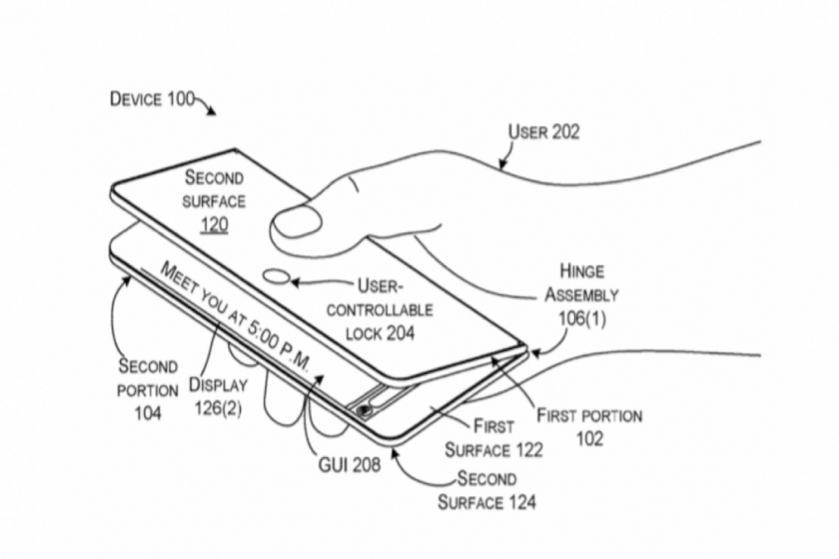 Вижте патента на заключващите панти на Microsoft за сгъваеми устройства