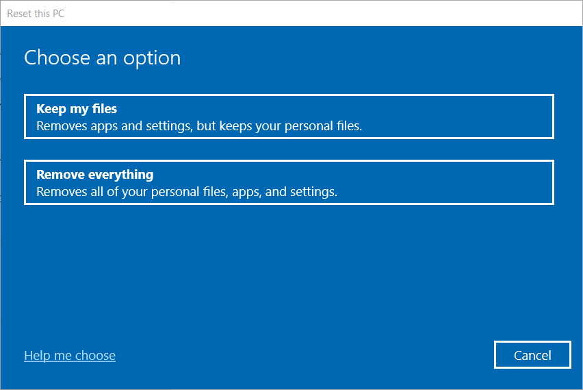 Lähtestage see arvuti aken Windows 10 prindihaldus puudub