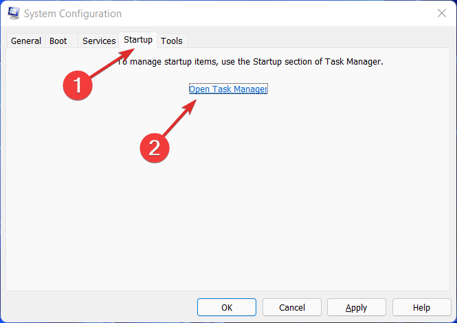 „Open-taskmanager“ klaida 0x80004005 „Windows 11“.