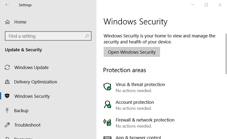 „Windows“ skirtukas Sauga „Windows“ naujinimo klaida 0x8007043c